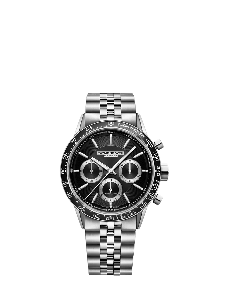 Raymond Weil Freelancer automatic chronograph watch stainless steel (British brand)