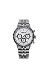 John Lewis Raymond Weil Men's Freelancer 7741 Chronograph Automatic Bracelet Watch, Silver/White, 43.5mm- Buy online at McGrocer