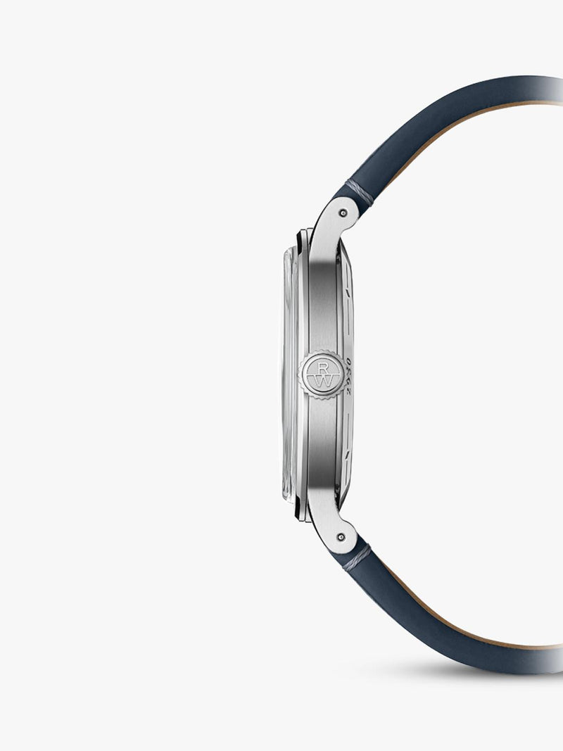 Raymond Weil Millesime automatic watch silver dial blue leather strap - British product