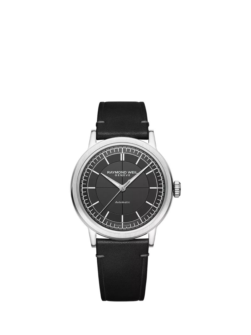 Raymond Weil Millesime automatic watch leather strap 39.5mm, imported from the UK