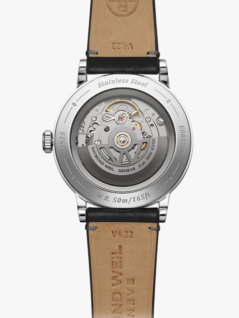 Raymond Weil Millesime automatic watch leather strap 39.5mm, imported from the UK