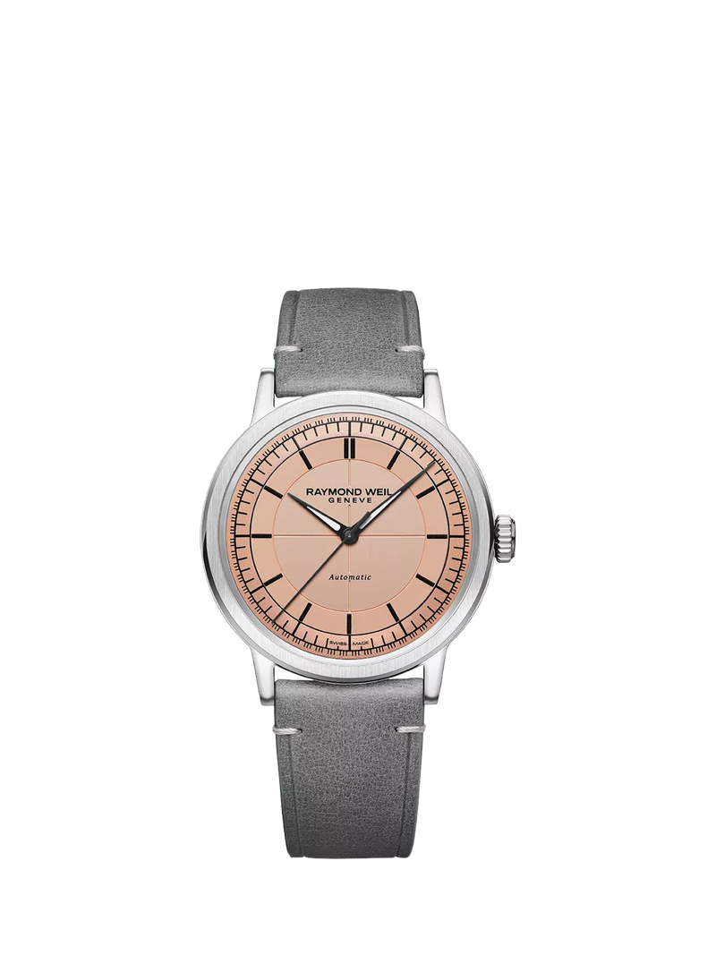 Raymond Weil Millesime automatic watch salmon dial 39.5mm (British brand)