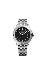 John Lewis Raymond Weil Men's Tango Date Watch, Silver/Black, 41mm- Buy online at McGrocer