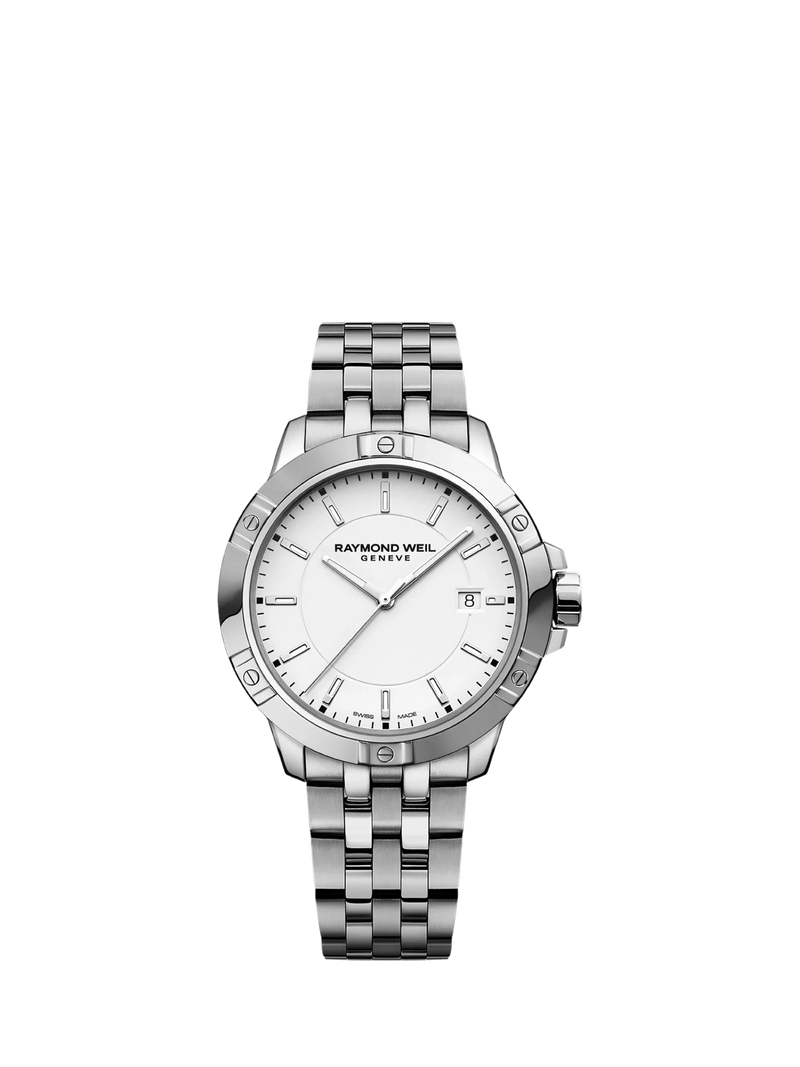 Raymond Weil Tango 41mm date watch silver white - British product