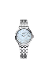 John Lewis Raymond Weil Women's Toccata 29mm Mother of Pearl Diamond Date Bracelet Strap Watch- Buy online at McGrocer