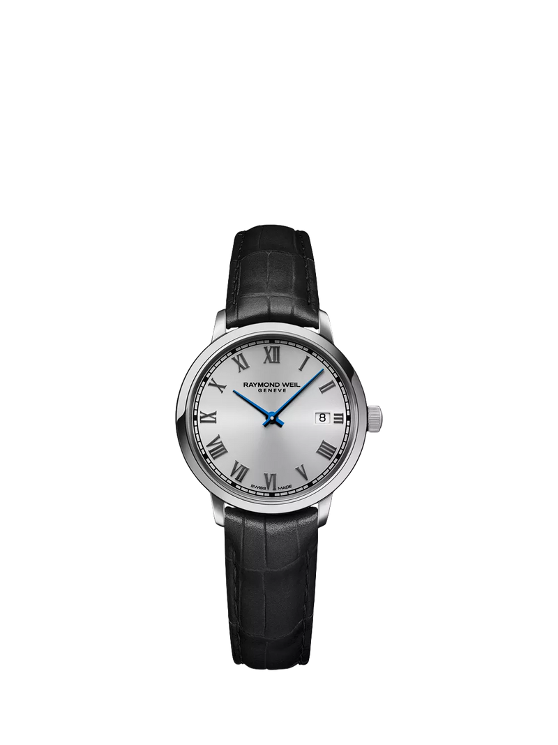 Raymond Weil Toccata ladies watch 29mm black leather strap, imported from the UK