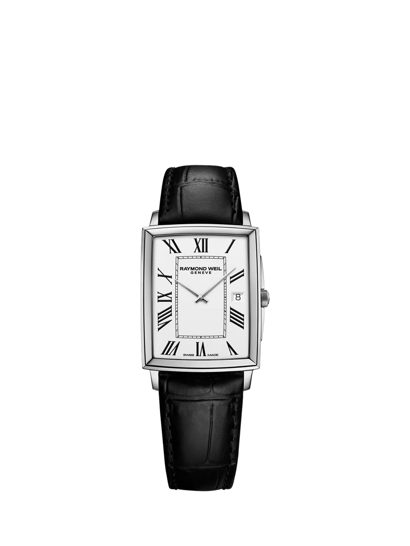 Raymond Weil Toccata men's watch Roman numeral dial leather strap (British brand)