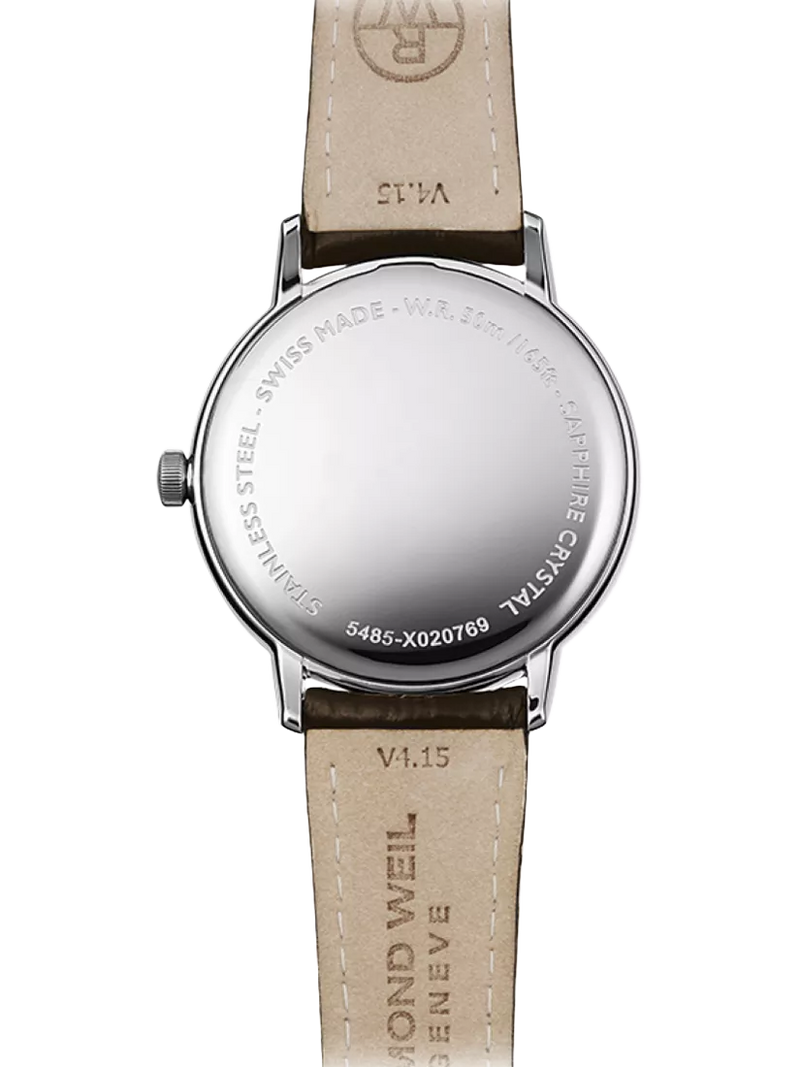 Raymond Weil Toccata 39.5mm silver dial brown strap imported from the UK