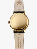 Raymond Weil Toccata watch with black strap and white dial (British brand)