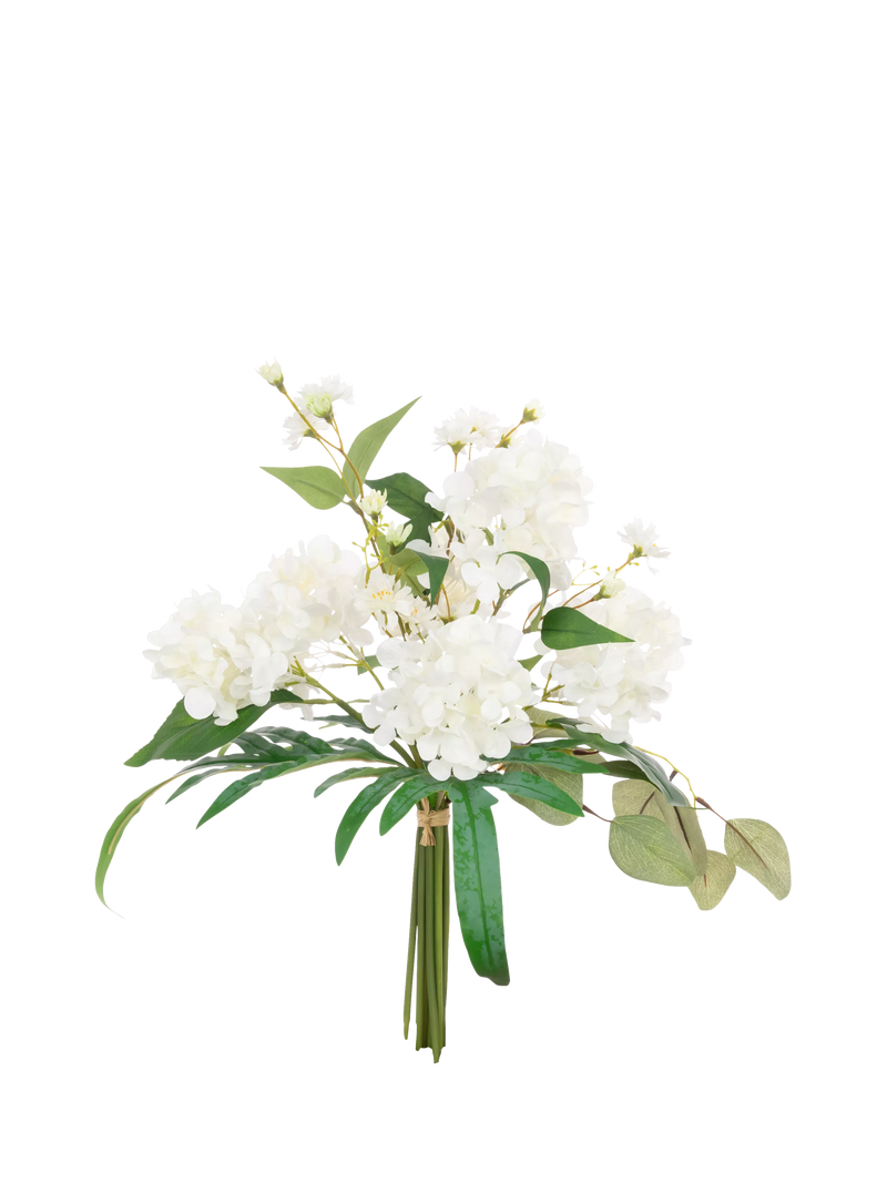 Floralsilk artificial hydrangea bouquet 50cm white (British brand)