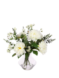 Floralsilk artificial peony and eucalyptus arrangement 46cm, imported from the UK