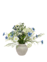 John Lewis Floralsilk Artificial Secret Garden Bouquet in Ceramic Vase, White/Blue, 53cm- Buy online at McGrocer