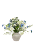 Floralsilk artificial bouquet white blue 53cm, imported from the UK