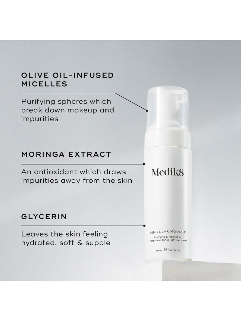 Medik8 Micellar Mousse 150ml, imported from the UK
