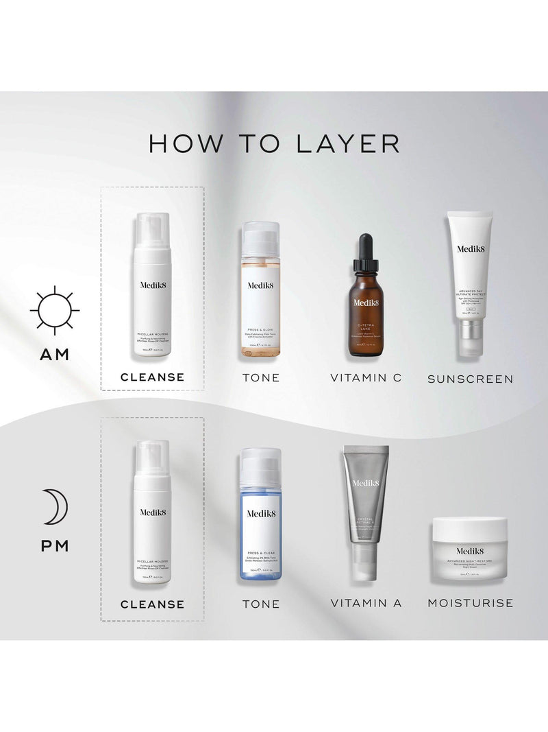 Medik8 Micellar Mousse 150ml, imported from the UK