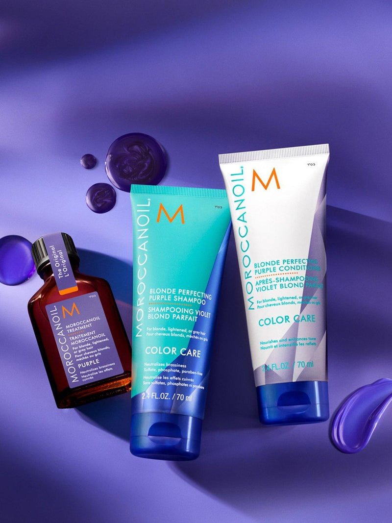 Moroccanoil Blond Perfecting Purple Shampoo 200ml, imported from the UK