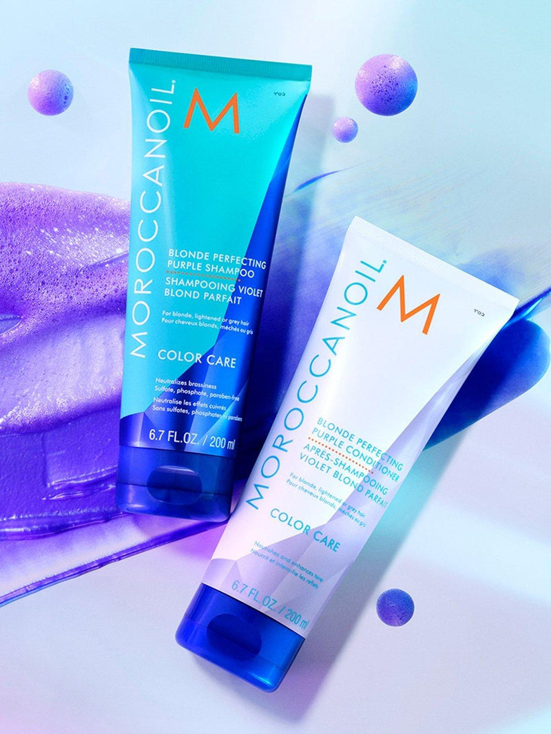 Moroccanoil Blond Perfecting Purple Shampoo 200ml, imported from the UK