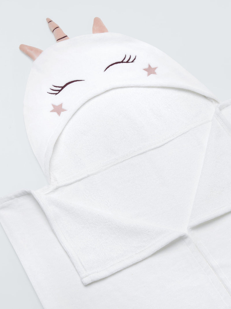 John Lewis baby unicorn hooded towel white - British product