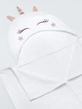 John Lewis baby unicorn hooded towel white - British product
