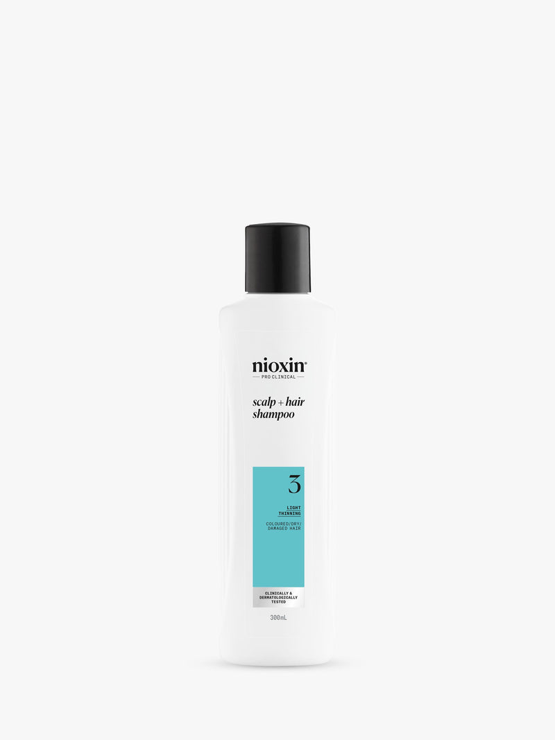 Nioxin System 3 Scalp & Hair Thickening Shampoo for coloured or dry damaged hair 300ml, imported from the UK