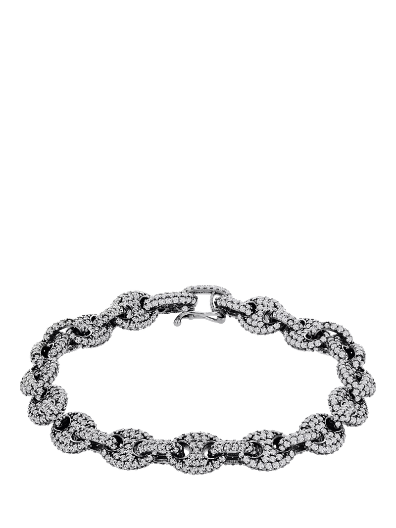 Hoxton London chain bracelet with cubic zirconia 20cm, UK version