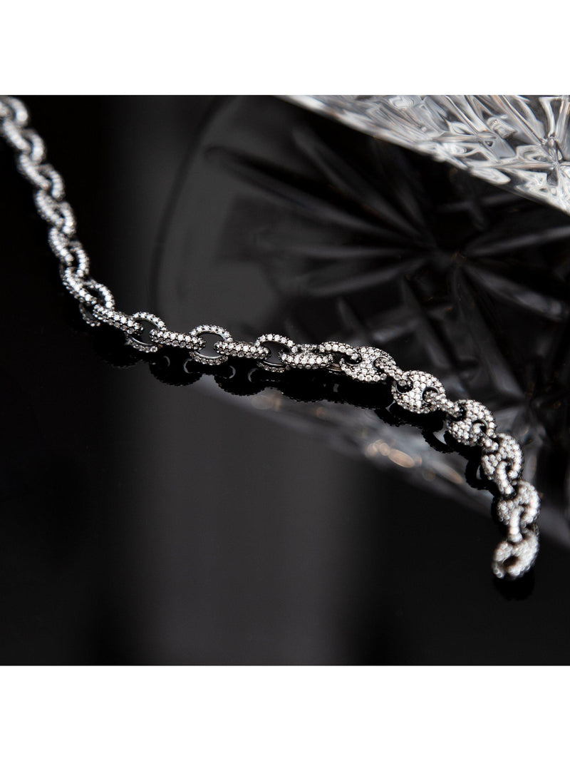 Hoxton London chain bracelet with cubic zirconia 20cm, UK version