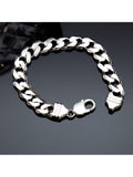 Hoxton London silver curb chain bracelet 20cm (British brand)