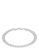 John Lewis Hoxton London Men's Flat Square Curb Chain Bracelet, Silver, 20cm- Buy online at McGrocer