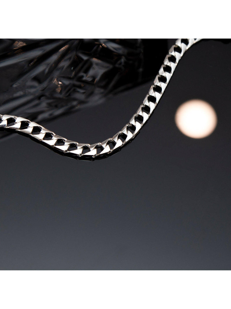 Hoxton London men's silver curb chain bracelet 20cm, imported from the UK