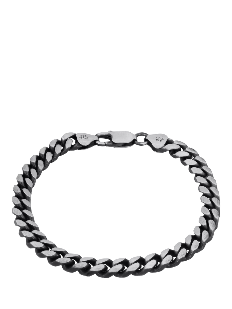 Hoxton London men's silver curb bracelet 21cm UK version