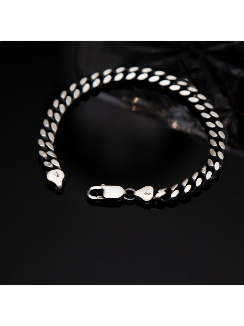 Hoxton London men's silver curb bracelet 21cm UK version