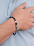 Hoxton London men's silver curb bracelet 21cm UK version