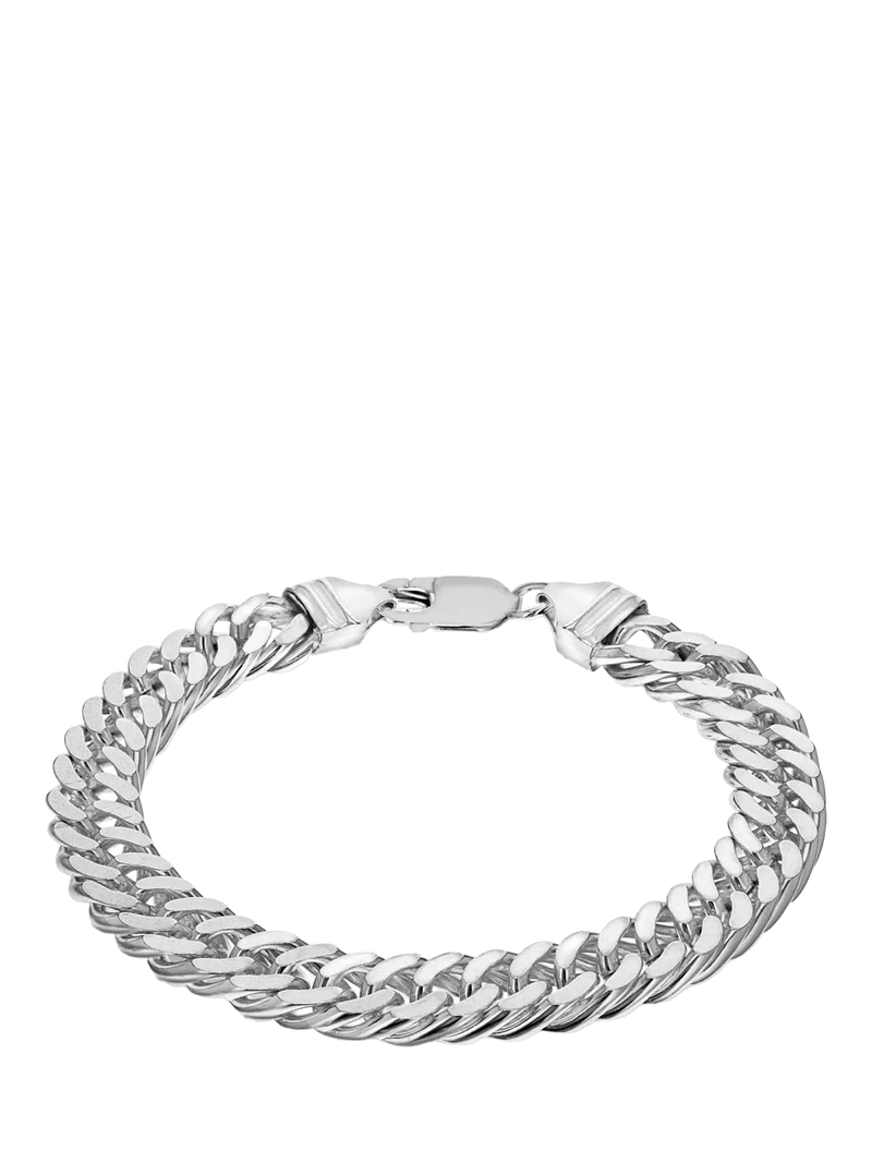 Hoxton London diamond cut double curb chain bracelet 20cm - British product