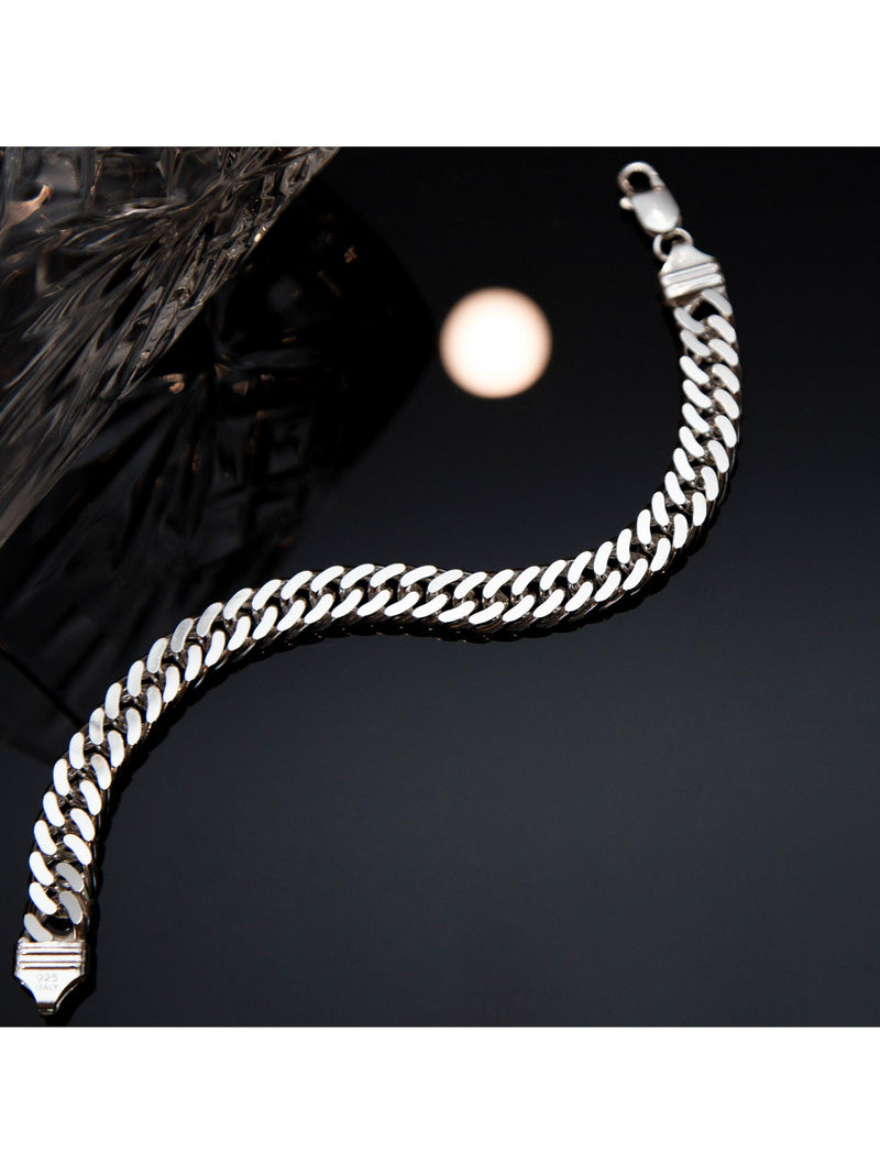 Hoxton London diamond cut double curb chain bracelet 20cm - British product
