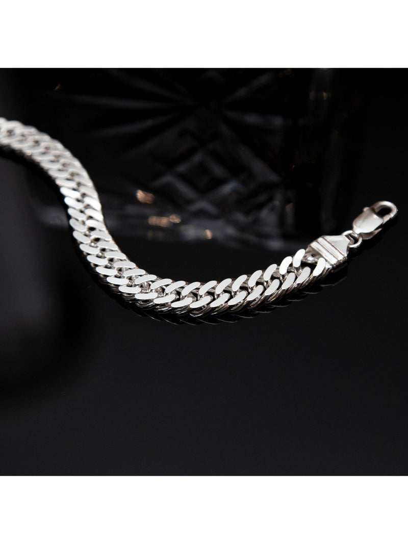 Hoxton London diamond cut double curb chain bracelet 20cm - British product