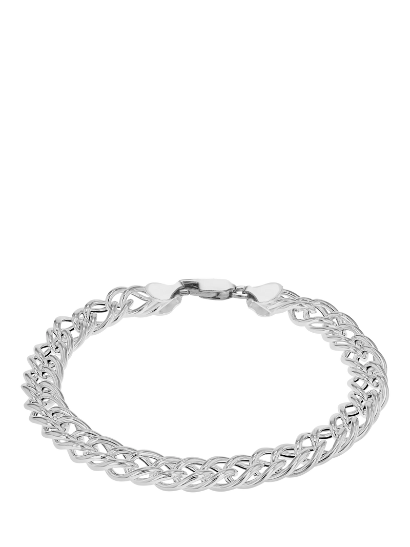 Hoxton London double link curb chain bracelet silver, UK version