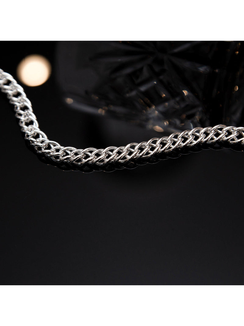 Hoxton London double link curb chain bracelet silver, UK version