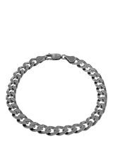 John Lewis Hoxton London Men's Flat Curb Chain Bracelet, Black, 20cm- Buy online at McGrocer
