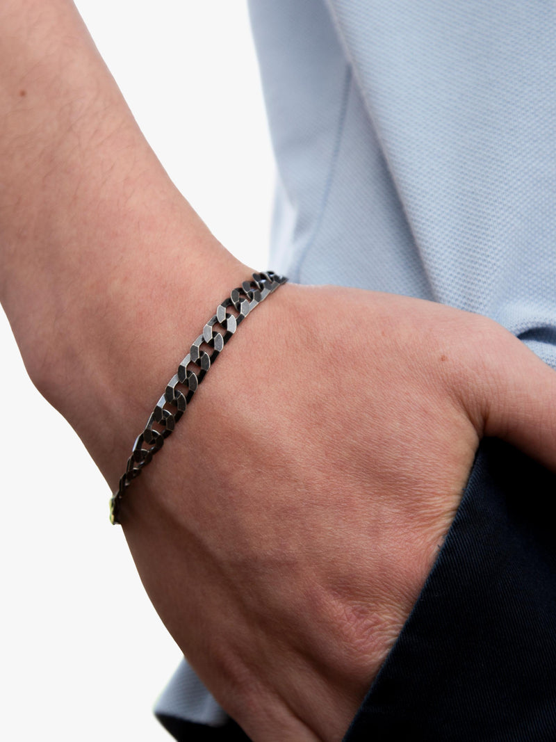 Hoxton London flat curb chain bracelet 20cm, UK version