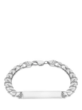 Hoxton London men's silver ID curb chain bracelet - British product