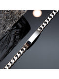 Hoxton London men's silver ID curb chain bracelet - British product
