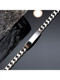 Hoxton London men's silver ID curb chain bracelet - British product