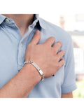 Hoxton London men's silver ID curb chain bracelet - British product
