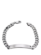 John Lewis Hoxton London Men's Oxidised ID Curb Chain Bracelet- Buy online at McGrocer