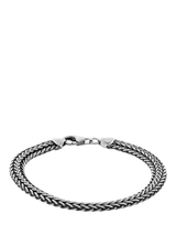 John Lewis Hoxton London Oxidised Foxtail Bracelet, Silver, 21cm- Buy online at McGrocer