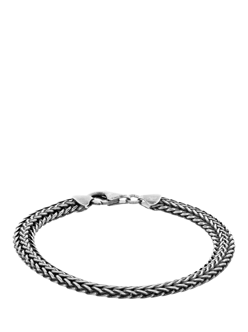Hoxton London oxidised foxtail bracelet silver, imported from the UK
