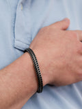Hoxton London oxidised foxtail bracelet silver, imported from the UK