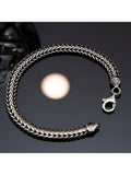 Hoxton London oxidised foxtail bracelet silver, imported from the UK