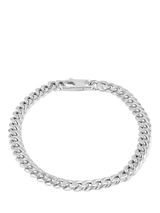 John Lewis Hoxton London Men's Rounded Cuban Chain Bracelet, Silver, 20cm- Buy online at McGrocer
