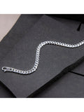 Hoxton London men's rounded Cuban chain bracelet 20cm - British product
